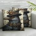 thumbnail image 3 of GOSMITH  Raven Vintage Crow Steampunk Throw Pillow,  Multicolor, 3 of 5