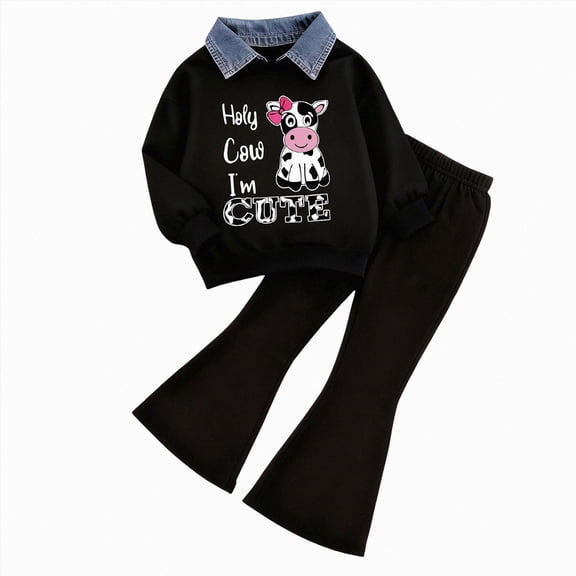 Toddler Baby Girl Long Sleeve Hooded Pullover Colorblock Sweatshirt Pants Fall Winter Outfit Set 6-12 Months 12-24 Months 2t 3t 4t 5t 6t 7t 8t 9t Children P 5-6 Years