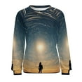 thumbnail image 7 of Galaxy Star Outer Space Womens Casual Crewneck Sweatshirt Long Sleeve Tops Cute Pullover Loose Fit, 7 of 7