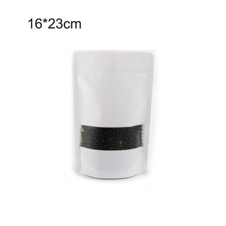 

50/100pcs Heat Seal White Paper Stand Up Pouch Food Grade Bags