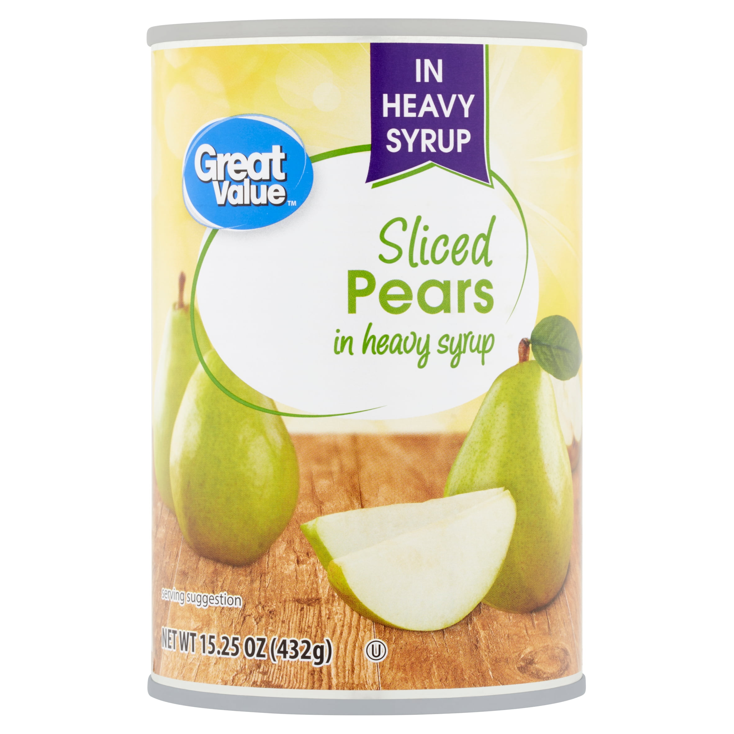 Great Value Pear Slices in Heavy Syrup, 15.25 oz
