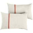 thumbnail image 2 of Humble and Haute Humble + Haute Sunbrella Canvas Natural and Canvas Melon Single Small Flange Indoor/ Outdoor Pillows, Set of 2 White 13 in h x 20 in, 2 of 5