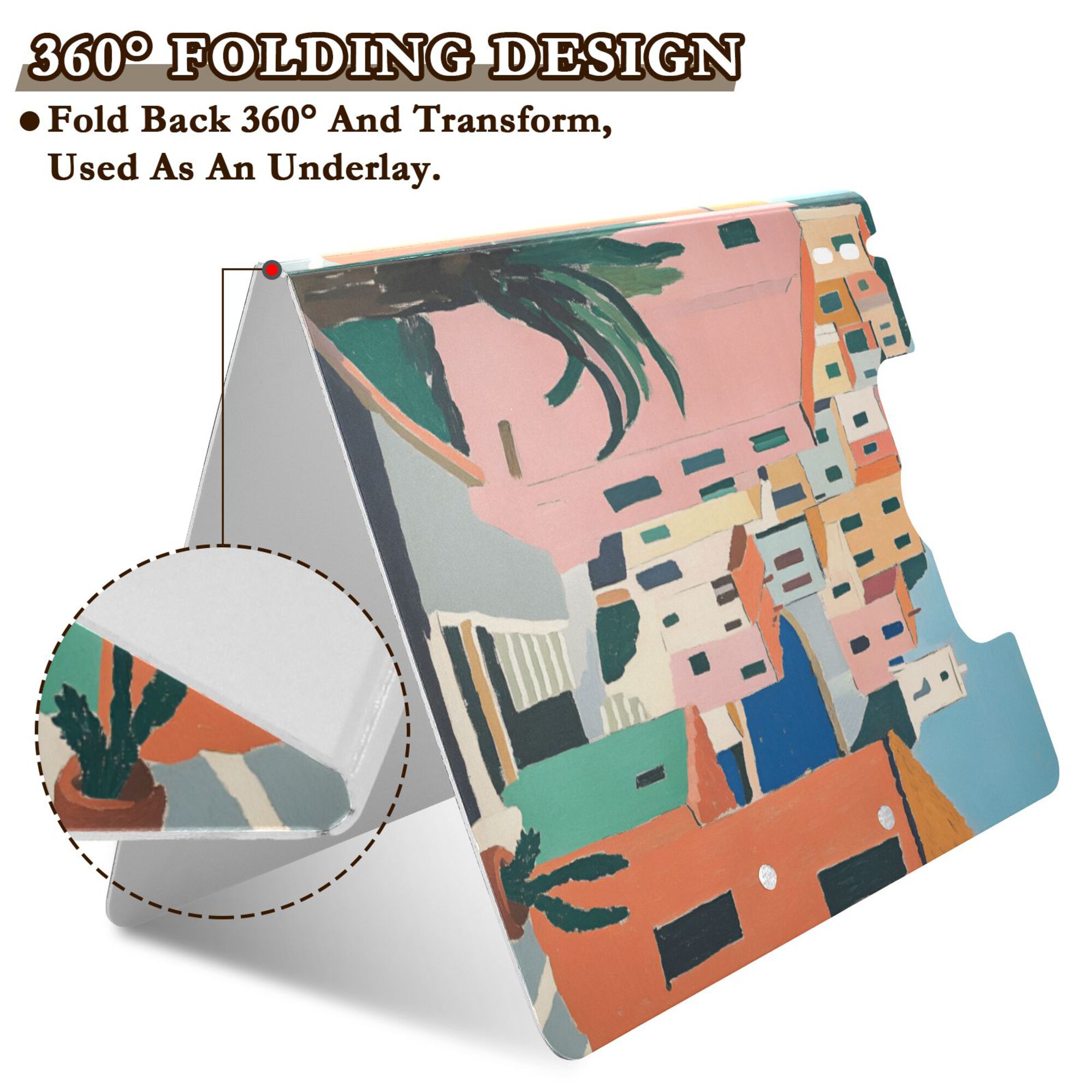 FORMRS A4 Clipboard Folder with Pen Holder Horizontal Foldable School Office Binder, Art City