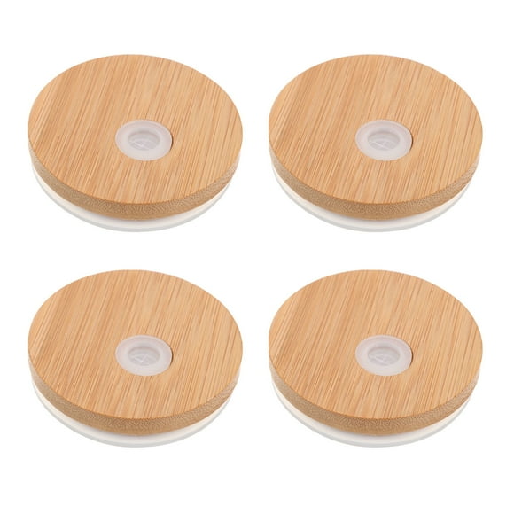 4Pcs Mason Bottle Lids Bamboo Lids for Mason Jars Wide Mouth Jar Lids Practical Jar Lids