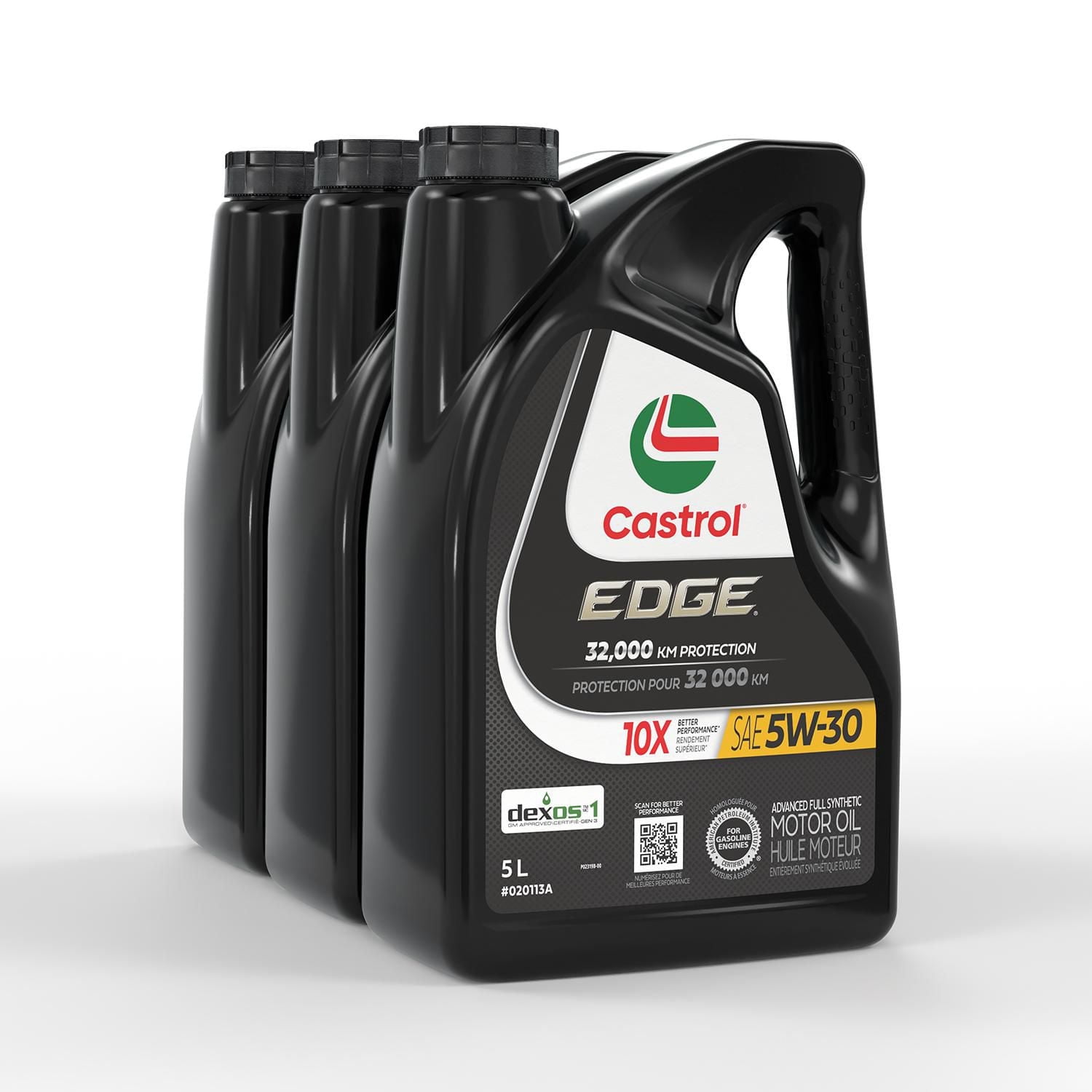 Huile Castrol EDGE 5W30 entièrement synthétique, 3 bidons de 5 L