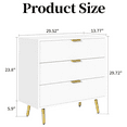 thumbnail image 2 of 3 Drawer Dresser for Bedroom, Modern Dressers Chest of Drawers with Fluted Panel, Living Room, White, 2 of 8