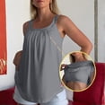 thumbnail image 2 of Built in Bra Tank Tops for Women Loose Fit Adjustable Straps Bra Summer Casual Sleeveless Scoop Neck Solid Color High Elastic Cami Shirts, 2 of 9