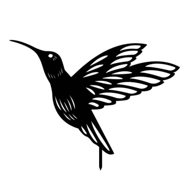 Insertos de aves de imitación, forma de pájaro Animal, estatua artística de Metal, decoración de plantas, enchufe decorativo, silueta de pájaro negro