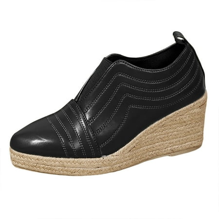 

Jungdeepe Women s New Winter Wedge Heel Thick Sole High Heel Pointed Deep Mouth Shoes Women s Straw Braided Rope Bottom Short Leather Boots Ladies Cowboy Boots Size 8 Boots Women plus Size Buckle
