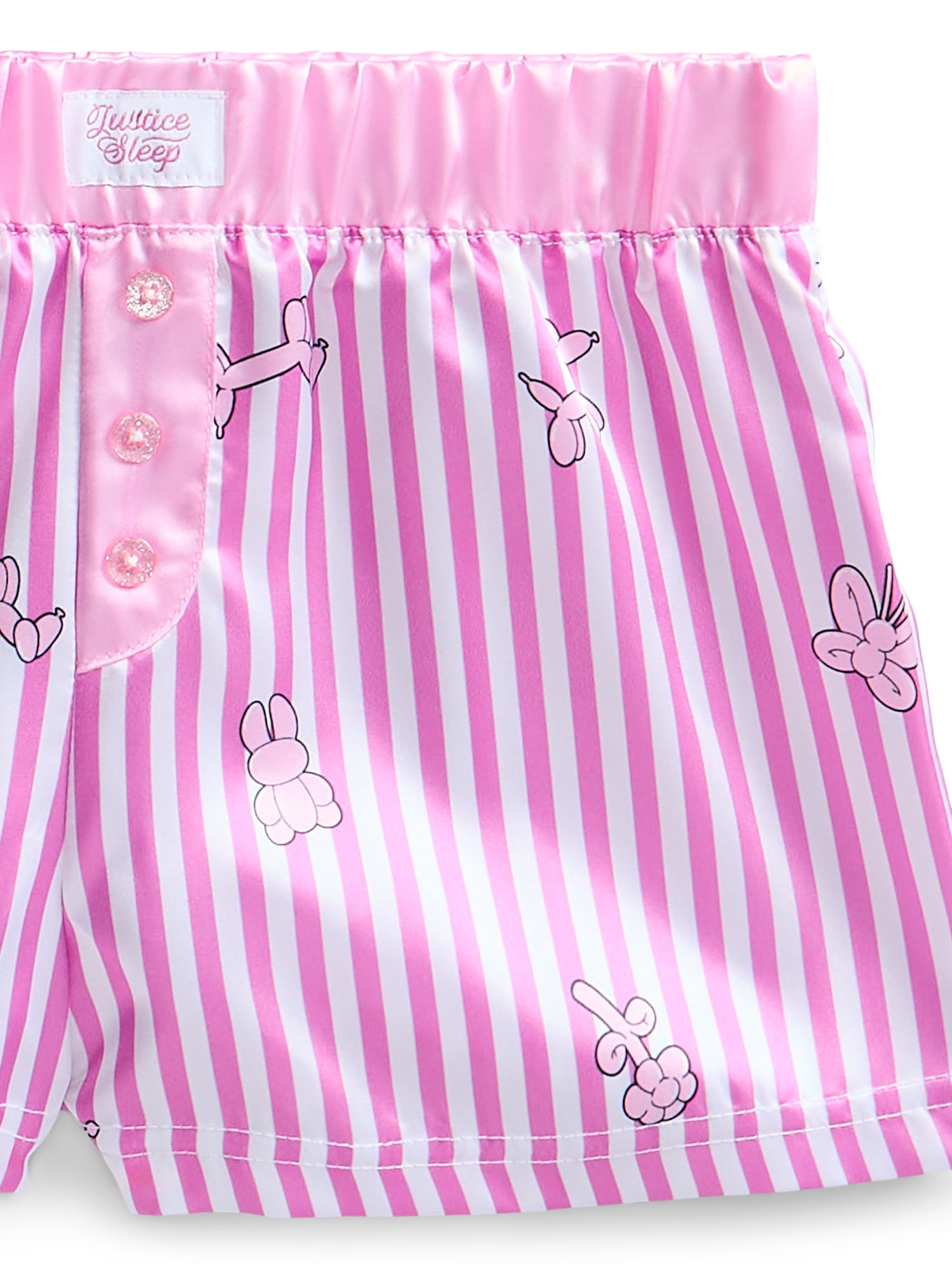 Justice Girls Short Sleeve Button Top and Shorts Pajama Set, 2-Piece, Sizes 5-18