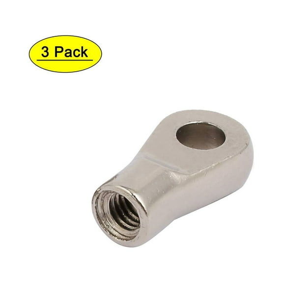 M6 Female Thread 6mm Hole Dia 45# Steel Gas Spring End Fitting Silver Tone 3pcs