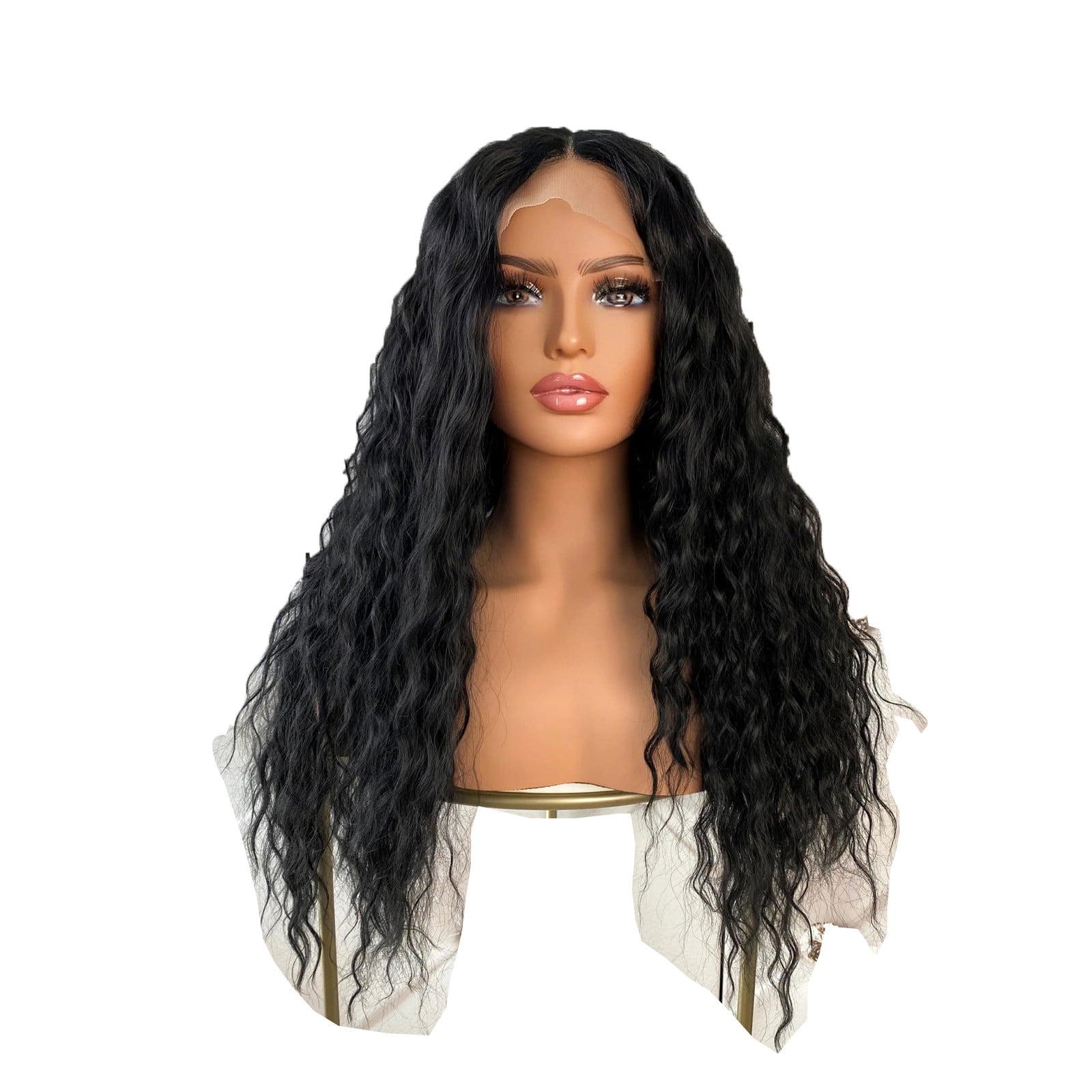Weloille Deep Wave Lace Front Wigs Human Hair Pre Plucked Deep Curly Transparent Lace Frontal Wigs Human Hair Density Wigs For Women Human Hair Glueless 70cm