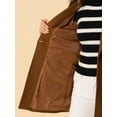 thumbnail image 5 of INSPIRE CHIC Women's Classic Notched Lapel Long Sleeves Long Overcoat S Dark Brown, 5 of 7