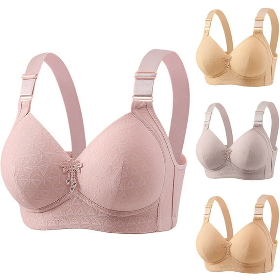 Antinious Womens Wireless Bras,Summer Plus Size Bra for Women,Womens Solid Backless Seamless Push-Up U-Shaped Back Underwear Everyday Bras