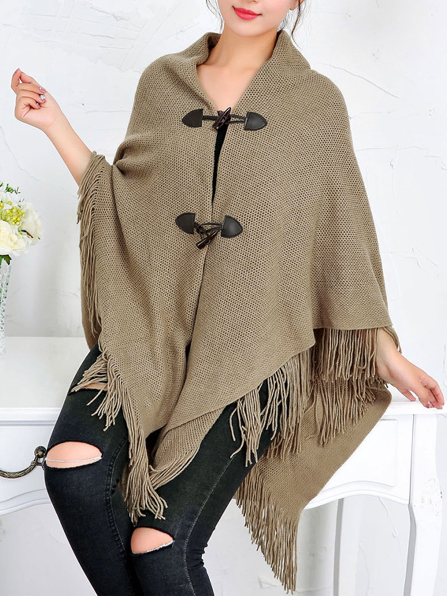 ジャケット・アウター Foxey Knit Cape a46e207f-024a-4dc1-b240-