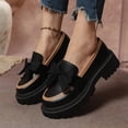 thumbnail image 4 of Xucatan Women's Platform Loafers, Glossy Round Toe Mules with Thick Lug Sole, Easy On Cushioned Insole Shoes, Versatile Everyday Work Weekend Style Gift, 4 of 6