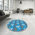 thumbnail image 4 of Ahgly Company Machine Washable Indoor Rectangle Transitional Blue Diamond Blue Area Rugs, 8' x 10', 4 of 7