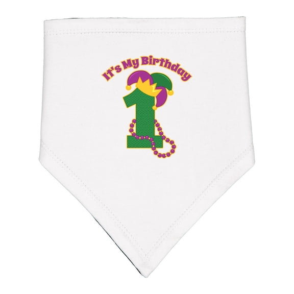 Inktastic Mardi Gras 1st Birthday Baby Bandana Bib