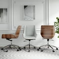 thumbnail image 4 of ZARKEA Luxury Executive Office Chair – Ergonomic Back Design with Wood & Leather Finish（White）, 4 of 5