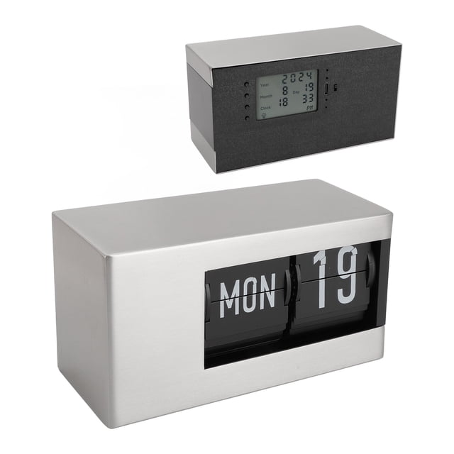 Relaj Con Calendario, Relaj de Mesa de Diseño Minimalista Con Función de Calendario Perpetuo, Adecuado Para Decoración del Hogar y Colocacia Enescrititorio de