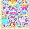 thumbnail image 1 of eloria Princess Cotton Fabric Squares&nbsp;Sewing Supplies Printed Fabric for , 1 Yard, Sky Blue 2, 1 of 2