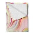 thumbnail image 2 of Pastel Soft Flannel Fleece Blanket, Abstract Sunburst Design Wavy Lines Sixties Seventies Style Psychedelic Retro Rays, Cozy Plush for Indoor and Outdoor Use, 60" x 80", Multicolor, by Ambesonne, 2 of 5