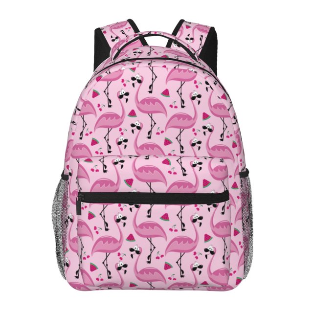 Easygdp Cute Watermelon Flamingo Mochila Ergonómica Versátil para Laptop - Múltiples Bolsillos, Correas Ajustables, Unisex para Escuela, Viajes y Actividades al Aire Libre-One Size