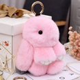 thumbnail image 1 of 20 Color Fluffy Rabbit Fur Pompon Bunny Keychain Trinket Women Toy Pompom Rabbit Key Ring On Bag Key Chain Jewelry Gift, 1 of 5