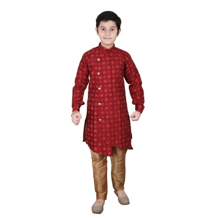 

Pro-Ethic Style Developer Boy s Jacquard Kurta Pajama For Boys Floral Print Pack Of 1 Maroon 3-4 Years