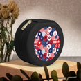 thumbnail image 6 of Yiaed American Stars2 Print Travel Jewelry Case Bridesmaid Gift Boxes Jewelry Travel Organizer Small Round Jewelry Box Mini Storage-Black, 6 of 7