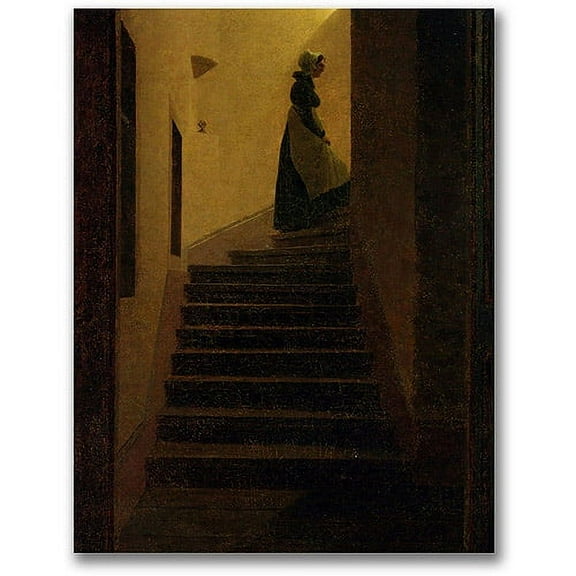 Trademark Fine Art "Caroline On The Stairs" Canvas Wall Art by Caspar Friedrich