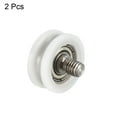 thumbnail image 5 of 1mm Deep Metal V Groove Threaded Rod Track Guide Bearing Pulley Wheel White , 15x6mm 2pcs, 5 of 5