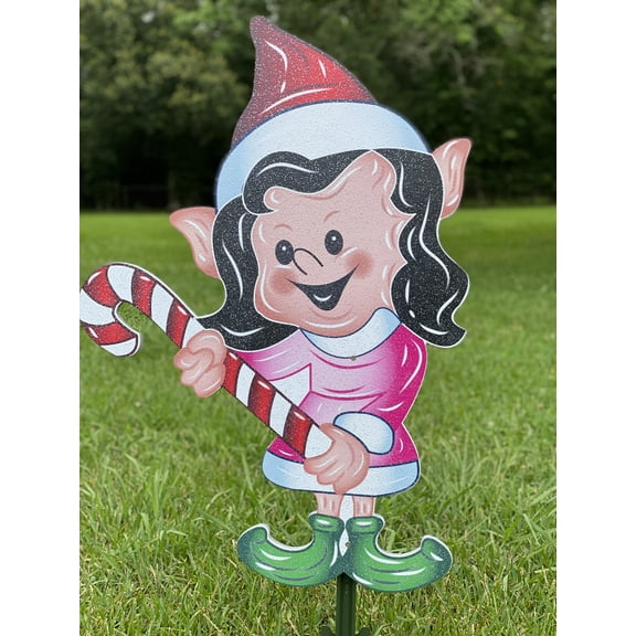 Christmas girl elf with Candy Cane