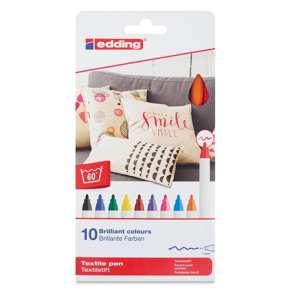 Edding 4600 Textile Pens - Basic, Set of 10