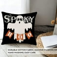 thumbnail image 2 of Halloween Spooky Pillow Cases Cotton Linen Black White Spider Web Lovely Ghost Orange Boo Throw Pillow Covers 18x18 Inch Halloween Quotes Words Home Pillows Cushion Cover, SY-125, 2 of 6
