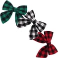 thumbnail image 2 of 3 pcs Lattice Hair Bow Girls Plaid Hair Bows Decorative Children Hair Bow Clips, 2 of 9
