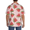 thumbnail image 3 of Yiaed Hand Drawn Watermelon Print Mens Casual Wrinkle Free Shirts Short Sleeve Button Down Summer Stretch Dress Shirt-Medium, 3 of 5