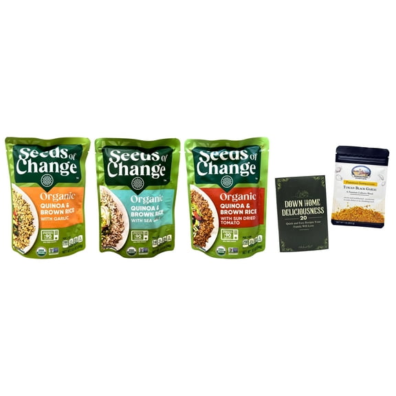 Seeds of Change Organic Quinoa & Brown Rice Side Dishes - 3 flavors - 1 each: Sun Dried Tomato, Sea Salt, Garlic (8.5 oz) | Shawhan Farms Parmesan   MerlinsMart Zine