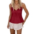 thumbnail image 2 of Camisole Tops for Women Y2k V Neck Lace Neckline Backless Spaghetti Strap Cami Tank Tops Summer Outfits, 2 of 4