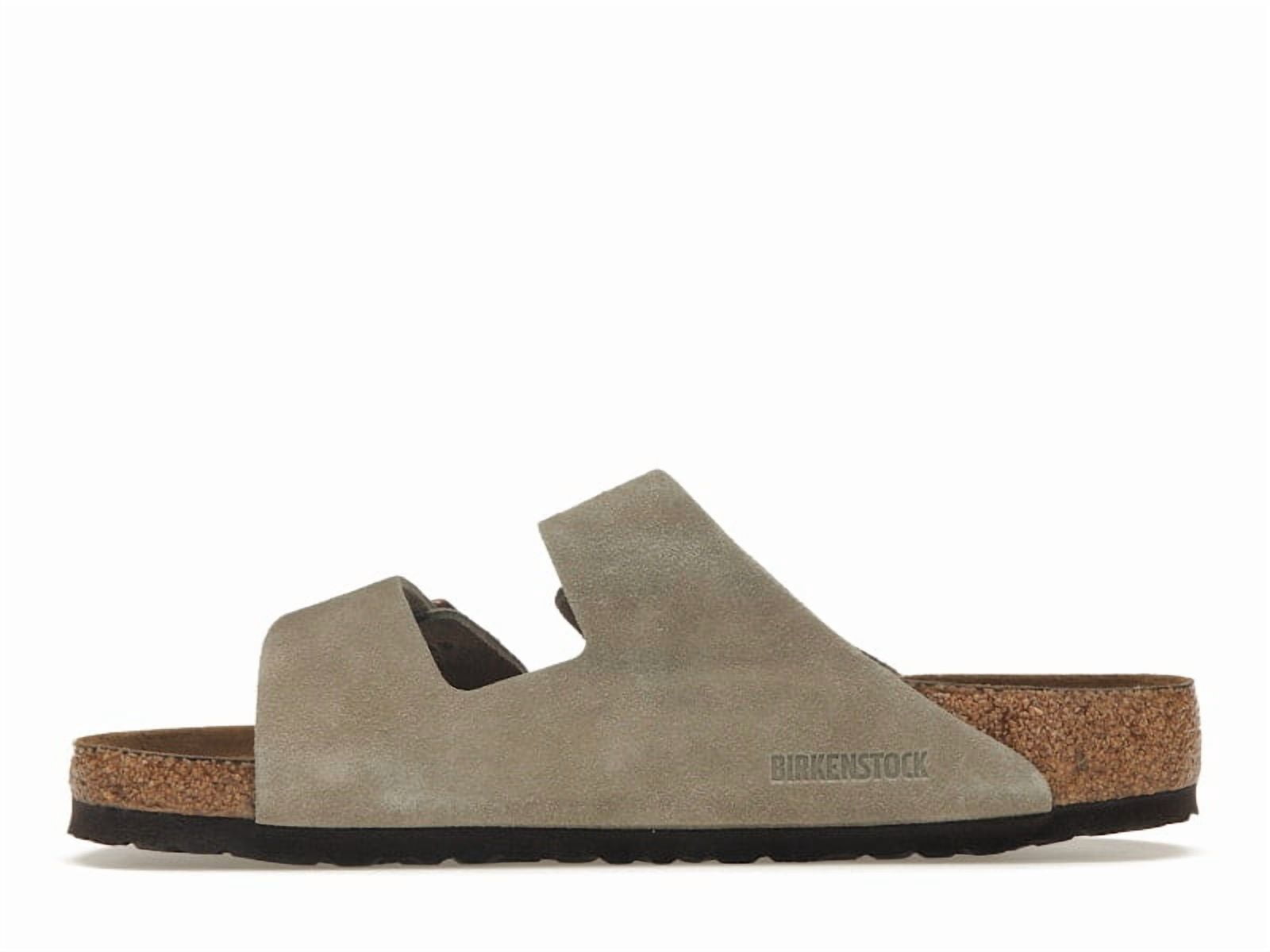 Birkenstock Unisex Arizona Soft Footbed Suede Taupe Sandals, from StockX