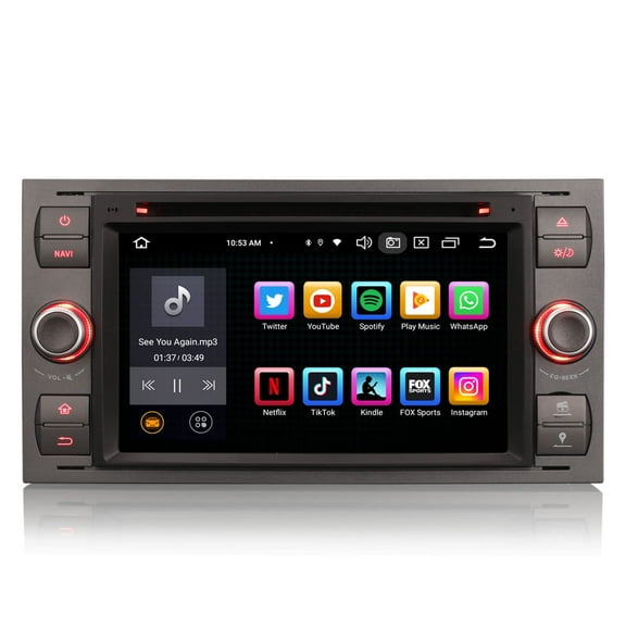 Android 12 [4G 64G] Car Radio Head Unit for Ford C/S-MAX Galaxy Kuga Focus Transit Carplay Android Auto GPS Sat Nav DSP Bluetooth 5.0 WiFi Dab  TPMS DVR OBD 8 Core