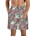 thumbnail image 2 of Uemuo Rose Flowers Pattern Men's Swim Trunks Hawaiian Beach Bathing Suit Swimsuits Beach Quick-Dry Shorts with Pockets-XX-Large, 2 of 9
