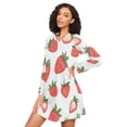 thumbnail image 3 of FORMRS Womens Long Sleeve Nightgowns Crew Neck Sleep Shirt Soft Pajamas Sizes S-3XL, Strawberry, 3 of 8