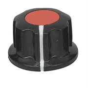JK-904A-R KNOB,1/4"SHAFT,19.8MM,JK-904A, BLACK/RED,w/SET SCREW Knob 1/4" Shaft 19.8Mm