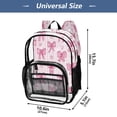 thumbnail image 4 of Large Clear PVC Backpack Heavy Duty See Through Backpack for Adults Work Travel, Striped Pink-bows Printed 12L, 4 of 8