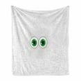 thumbnail image 1 of Trippy Soft Flannel Fleece Blanket, High-Tech Hardware Circuit Board Backdrop with Eye Forms Digital Picture, Cozy Plush for Indoor and Outdoor Use, 60" x 80", Pearl Black Jade Green, by Ambesonne, 1 of 6