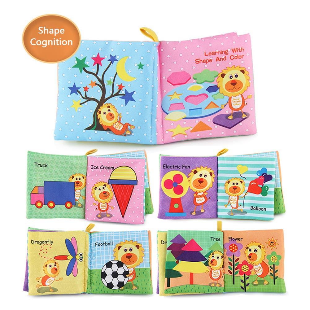 Vegetable Transportation Nature Wearing Atralo Service 4 PCS Friendly Soft Fabric Cloth Books Educational Cognitive Toys for Boys Girls Infants Baby 