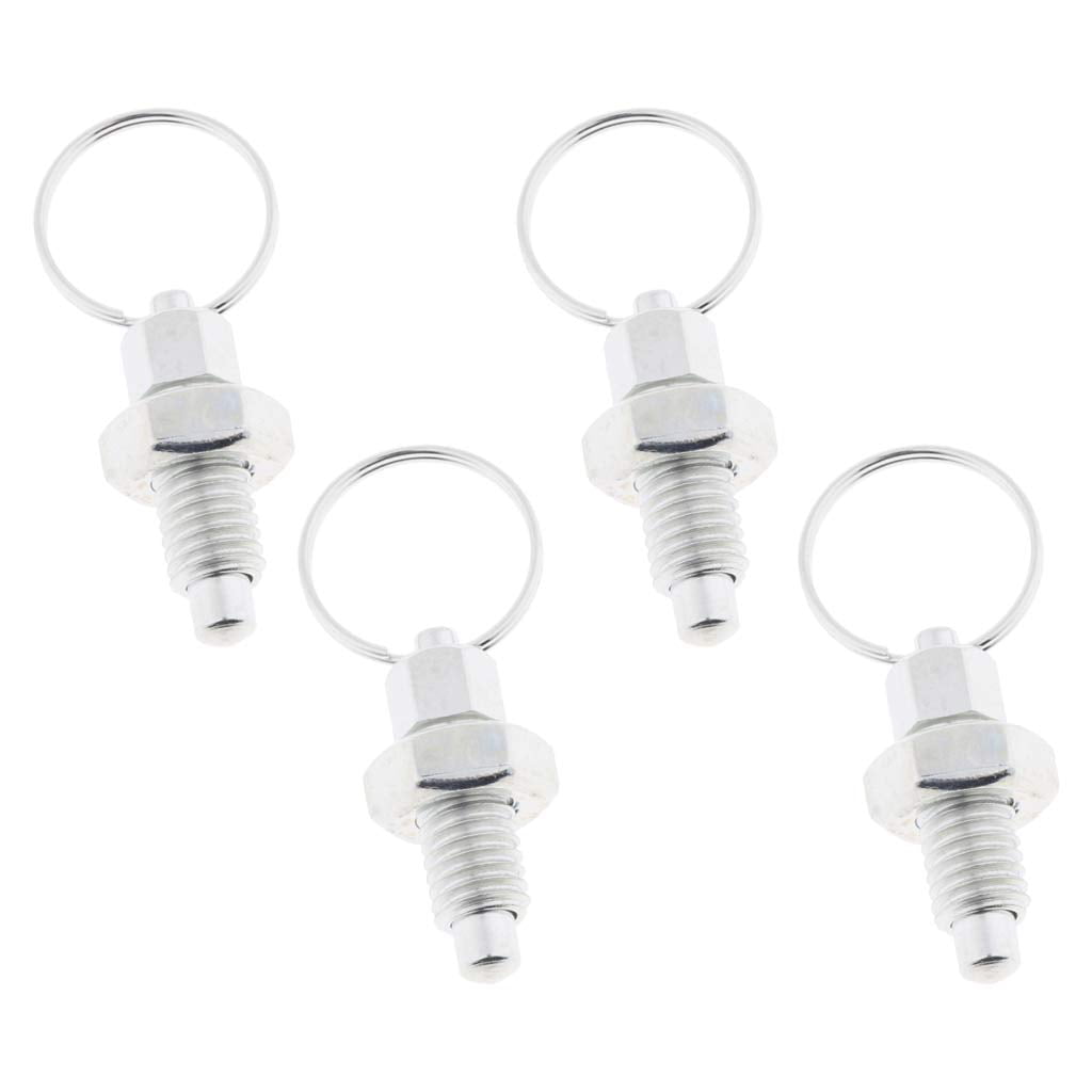 M8 Index Plunger with Ring Pull Spring Loaded Retractable Locking Pin 4Pcs 