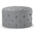 thumbnail image 1 of Maven Lane Pouf Rond Traditionnel Marcy en Tissu d'Ardoise, 1 of 6