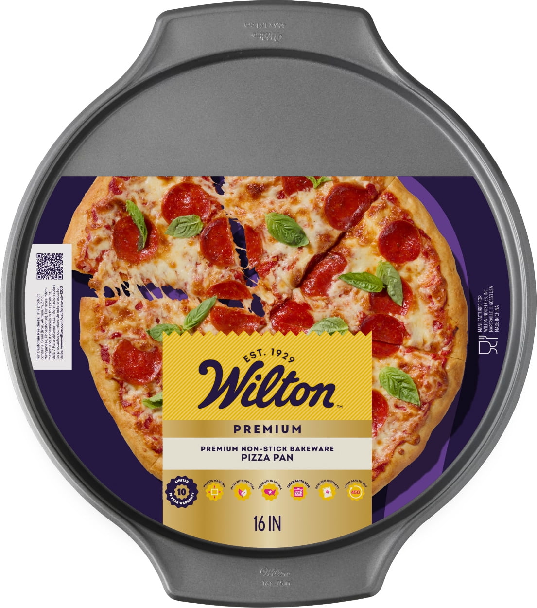 (4 pack) Wilton Premium Large Pizza Pan Steel Non-Stick 16-Inch, Packaging May Vary